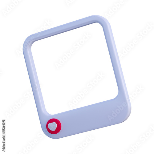 3d illustration blank frame social media post