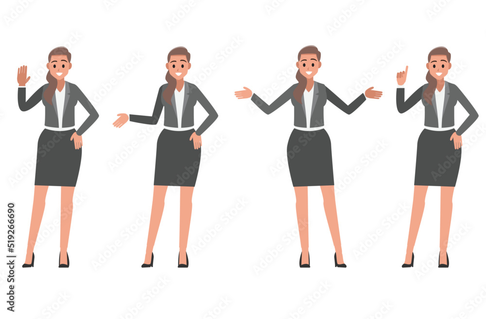 cartoon business woman  character set  ,Vector illustration