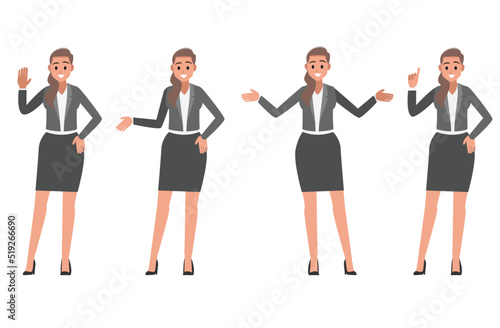 cartoon business woman character set ,Vector illustration