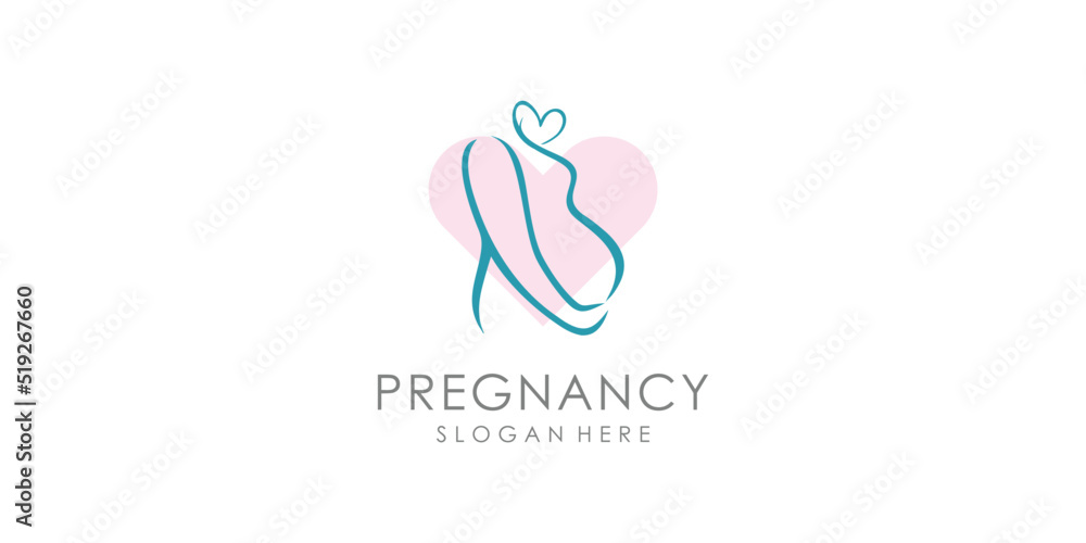 Pregnant logo design icon vector with unique element concept Premium Vector