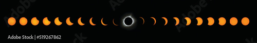 Fotografie Phases of Total Solar Eclipse