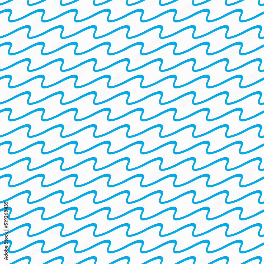 Blue ocean and sea waves seamless pattern. Summer and nautical fabric print, water flow simple and abstract backdrop, vector seamless pattern with blue waves decoration Blue ocean and sea waves seamless pattern. Summer and nautical fabric print, water flow simple and abstract backdrop, vector seamless pattern with blue waves decoration