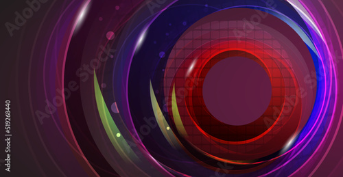 Abstract vortex funnel. Twisted grunge spirals. Concentric circles, black hole effect.