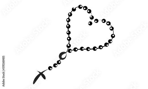 Christian Tattoo design with a rosary. Use as poster, card, flyer, Tattoo or  T Shirt