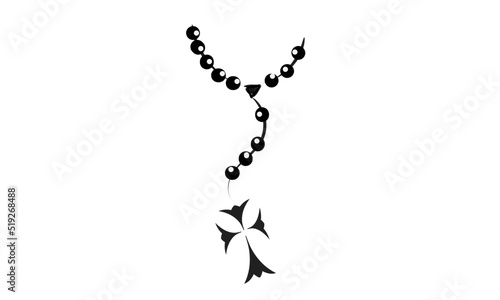 Christian Tattoo design with a rosary. Use as poster, card, flyer, Tattoo or  T Shirt
