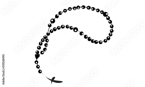 Christian Tattoo design with a rosary. Use as poster, card, flyer, Tattoo or  T Shirt
