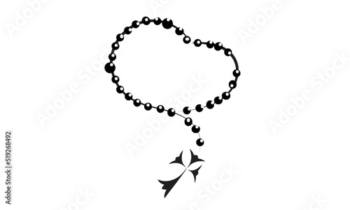 Christian Tattoo design with a rosary. Use as poster, card, flyer, Tattoo or  T Shirt