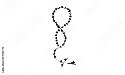 Christian Tattoo design with a rosary. Use as poster, card, flyer, Tattoo or  T Shirt