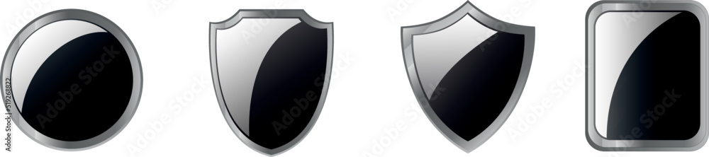 Vector illustration of black and white shields
Vector illustration of black and white shields
