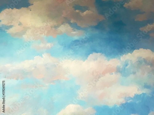 Canvas Print Blue and white abstract background and texture
