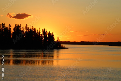 Lake Washed With Sunset Colors, Elk Island National Park, Alberta