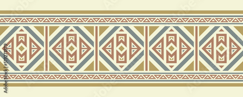Vintage ornament style ethnic seamless borders set