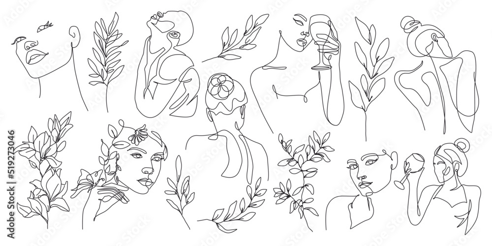 Flowers and Women Line Art Drawing Set. Abstract Minimalist Trendy Contemporary Drawing, Perfect for Wall Art, Prints, Social Media, Posters, Invitations, Branding Design. Vector EPS 10 Flowers and Women Line Art Drawing Set. Abstract Minimalist Trendy Contemporary Drawing, Perfect for Wall Art, Prints, Social Media, Posters, Invitations, Branding Design. Vector EPS 10