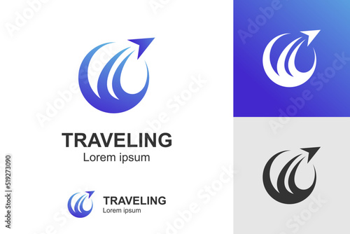 modern color agency travel check business logo. transport, logistics delivery logo design