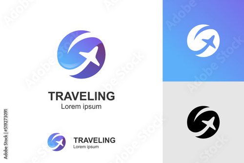 modern color agency travel check business logo. transport, logistics delivery logo design
