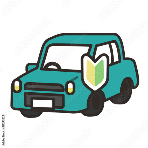 初心者マークをつけた普通自動車