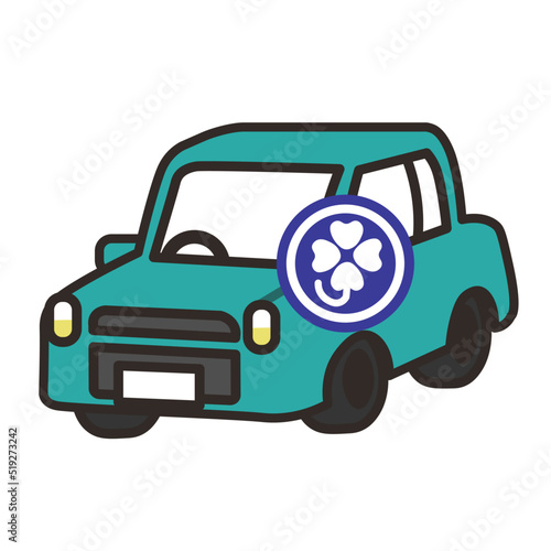 身体障害者マークをつけた普通自動車
