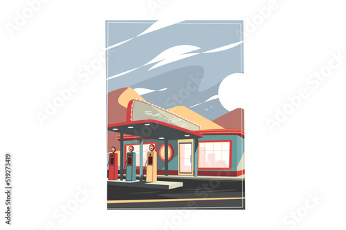 Gas station for refueling car