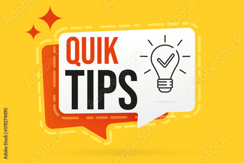 Quick tips speech bubble info banner template
