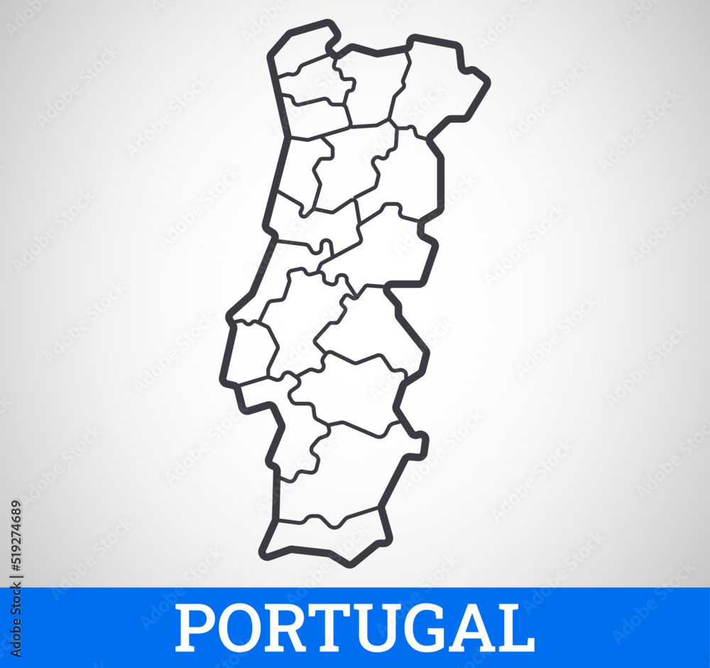 Map of Portugal. Simple outline map vector illustration 8726749 Vector Art  at Vecteezy