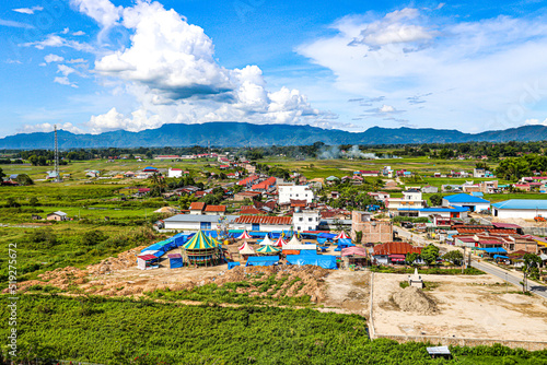 landscape of small village desa saribu raja janjimaria balige toba north sumatera indonesia photo