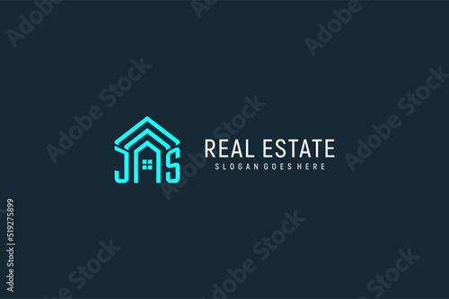 Initial letter JS roof logo real estate with creative and modern logo style