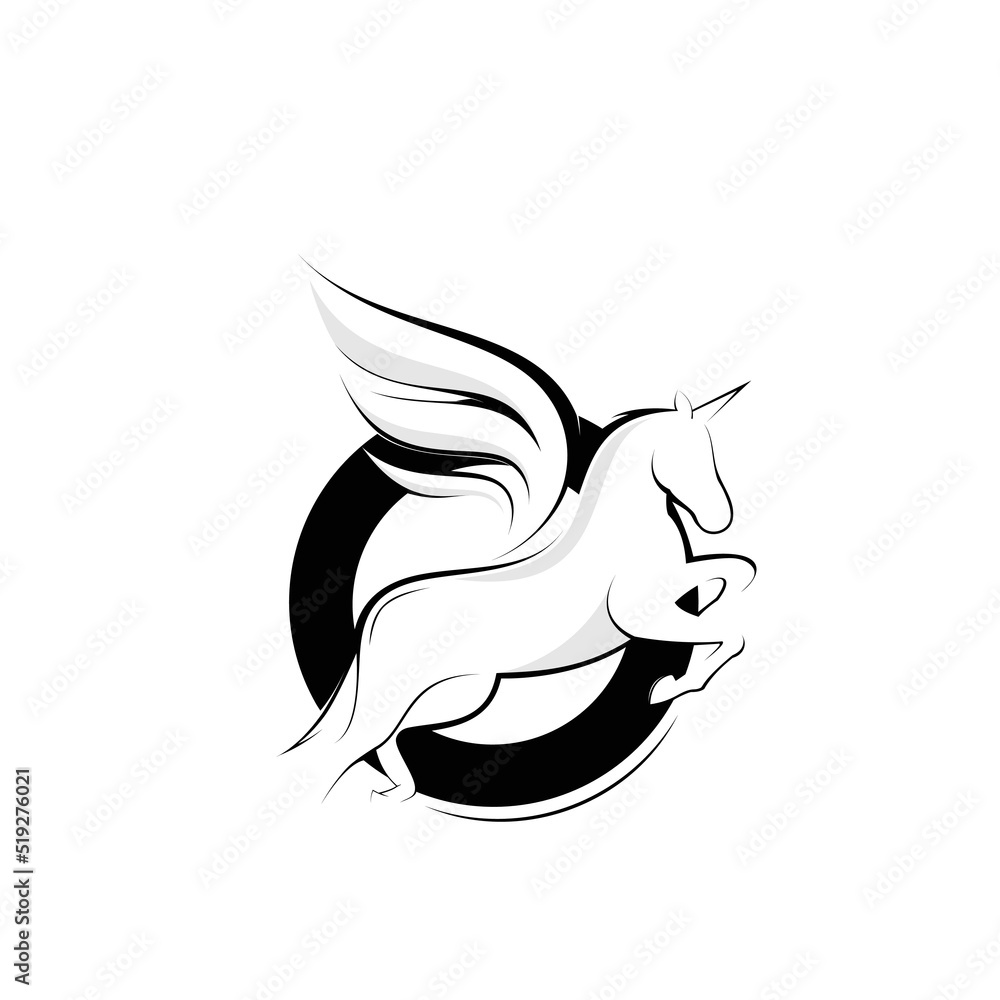 Naklejka premium circle horse logo
