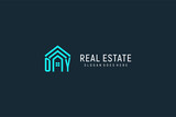 Initial letter OY roof logo real estate with creative and modern logo style