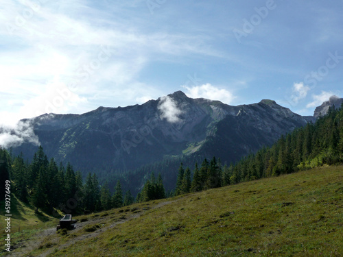 Fototapeta Naklejka Na Ścianę i Meble -  Mountain hiking tour to Soiernspitze mountain, Bavaria, Germany
