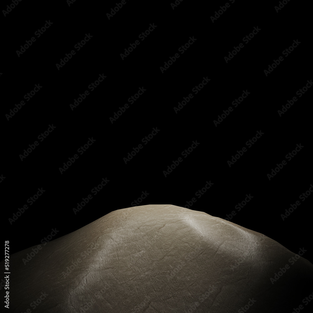 Fototapeta premium 3D stone podium or rock stage for packaging presentation and cosmetic. mock-up product scene black or dark background. 3d rendering