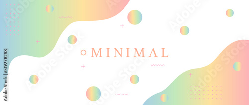 Colorful banner template with color gradient. Design with fluid form and content of geometric shapes. Vector illustration. Perfect for banner, cards, screensavers and cover backgrounds.
