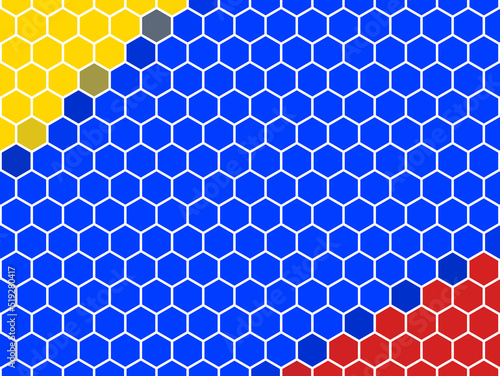 Geometric hexagonal memphis background