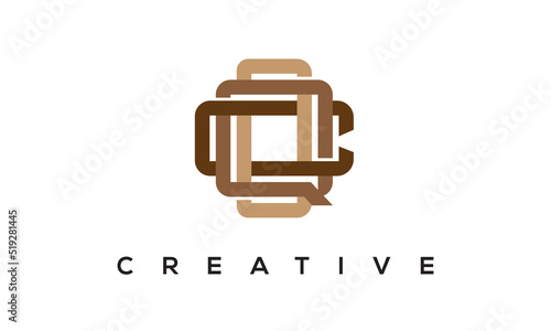 OQC initial monogram logo, creative typography logo vector template. photo