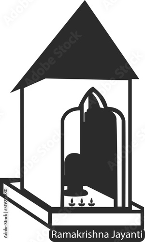 Ramakrishna jayanti black symbol vector