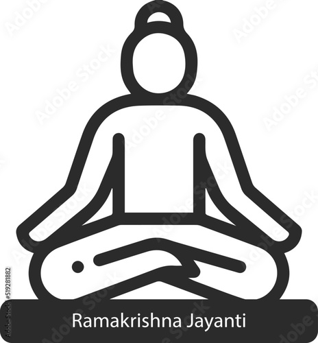 Ramakrishna jayanti celebration symbol vector
