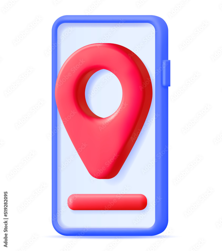 3D Location Map Pin in Smartphone 3D Location Map Pin in Smartphone
