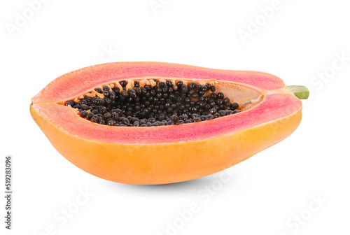 papaya fruit isolated 0n white background