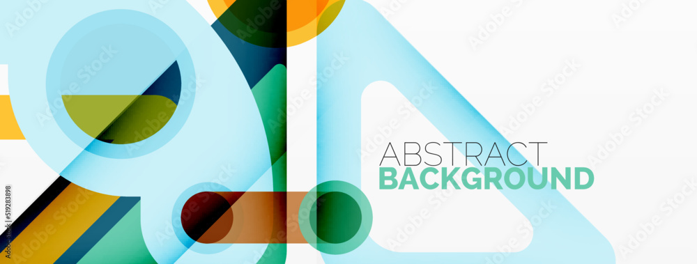 Geometric primitives. Lines, circles abstract background