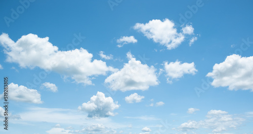 Many small clouds in blue sky.Summer cloudy.White clouds floating in the sky