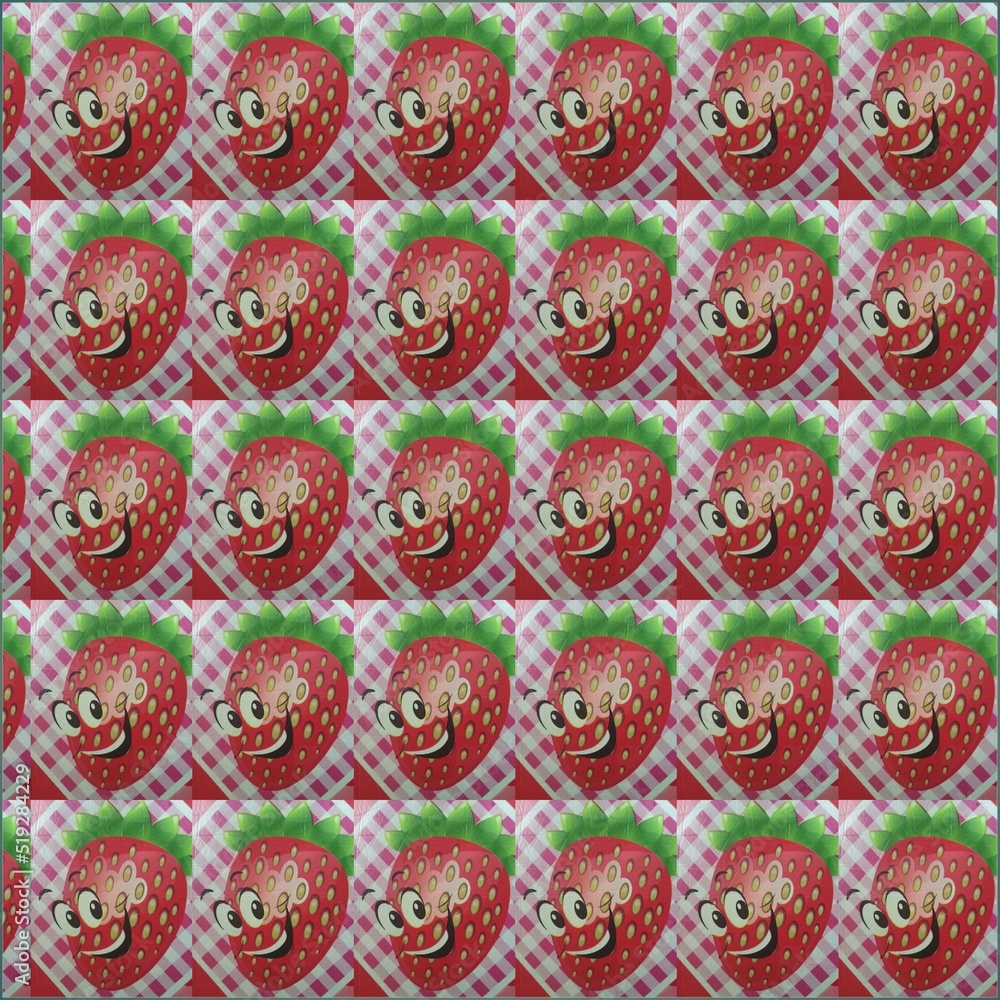 Strawberry fruit style with pattern face