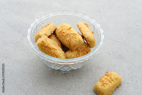 Crunchy kaastengels cookies. Dutch influenced Indonesian cookies, typically served during hari raya Eid Fitri. 
 photo