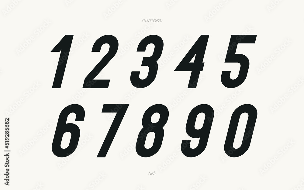 Vector number set black style modern typography for game, poster, birthday, decoration, animation, t shirt, racing, promotion, banner, printing. Cool font. 10 eps Vector number set black style modern typography for game, poster, birthday, decoration, animation, t shirt, racing, promotion, banner, printing. Cool font. 10 eps