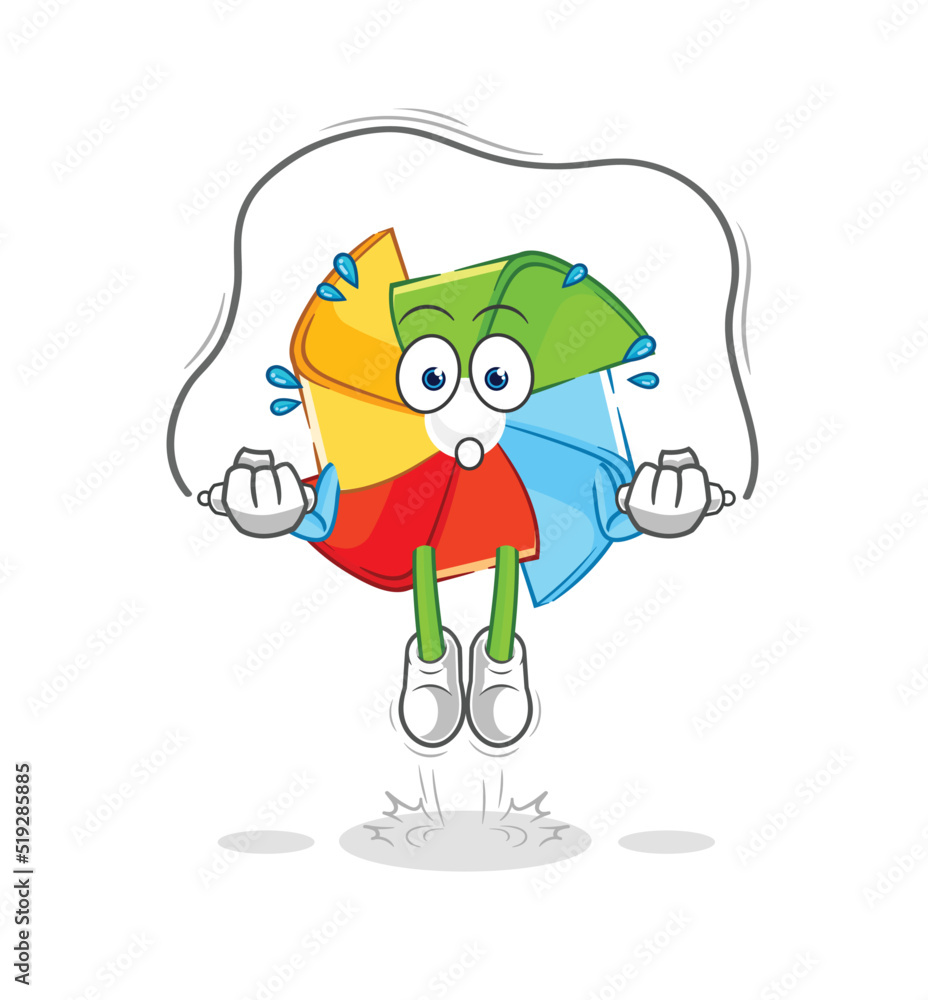 paper windmill with a rainbow. cartoon vector