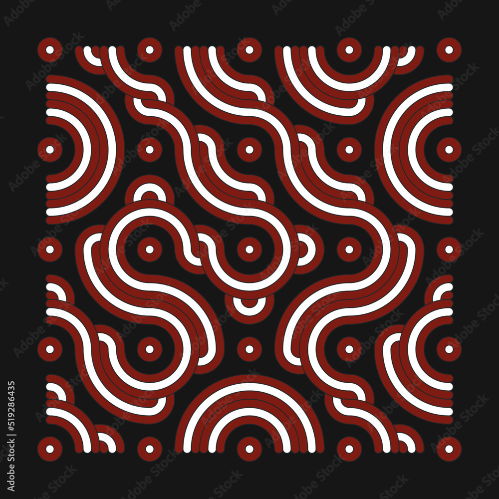 Fototapeta premium Color truchet tiling connections illustration