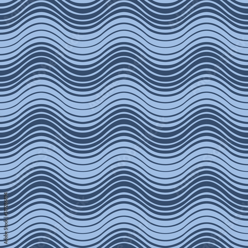 Japanese Ocean Wave Line Vector Seamless Pattern
