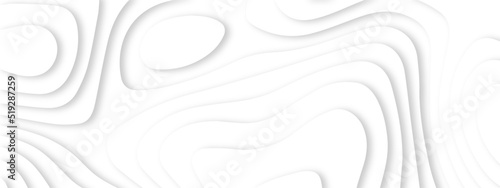 abstract 3d white multilayer papercut background illustration.  white topographic background