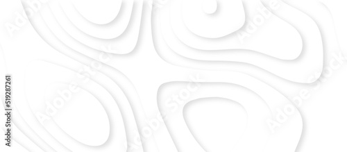 abstract 3d white multilayer papercut background illustration.  white topographic background