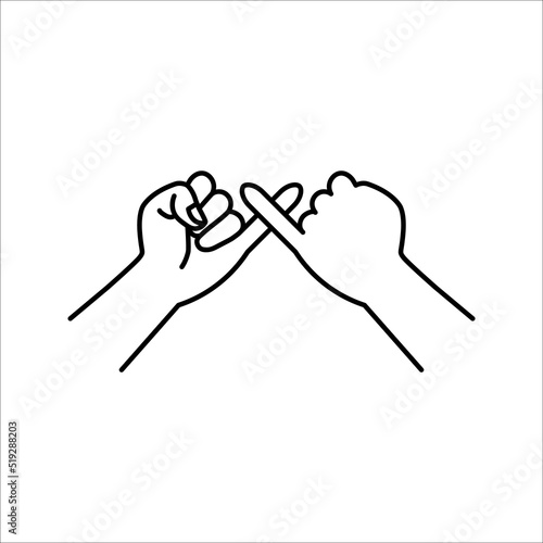Pinky swear, or pinky promise icon. vector illustration on white background