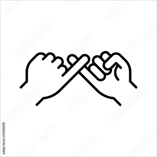 Pinky swear, or pinky promise icon. vector illustration on white background