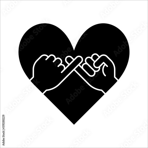 Pinky swear, or pinky promise icon. vector illustration on white background